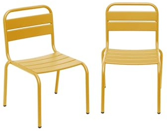 2er-Set Kinderstühle aus gelbem Metall - Kristoff
