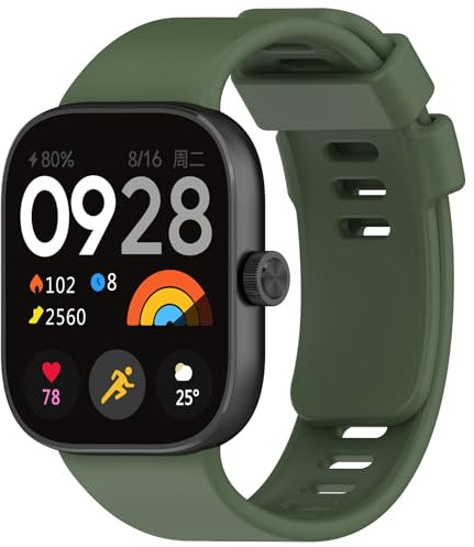 Wownadu Ersatzarmband Kompatibel für Xiaomi Redmi Watch 4 / Redmi Watch 5 Armband, Kompatibel für Xiaomi Smart Band 8 Pro / 9 Pro Armbänder Damen Herren Einstellbar Silikon Grün