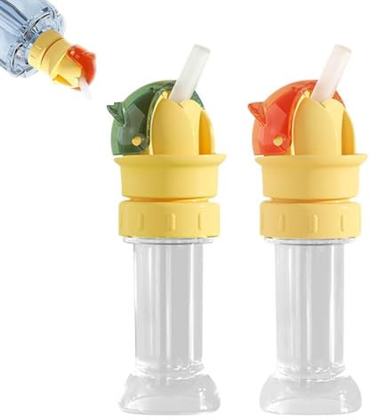 Calkkrer 2 piezas Tapón reutilizable para botella de agua para niños, tapón para botella de agua con tubo de sorbo para niños, precinto para botellas de agua.