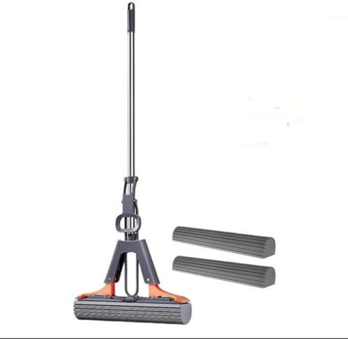 Sponge Mop, PVA Sponge Squeeze Roller Mop For Cleaning Floors, With Squeeze , With 2 Sponge Head Refills, Home Cleaning Tools, For Cleaning Laminate, Tile, Hardwood Floor