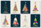 Weihnachtskarten Pack à 32 Stück. Jedes Weihnachtskarten-Multipack enthält 8 verschiedene Weihnachtsbaum-Motive. 3D-Goldfolie. Karten, Umschläge und Schachtel umweltfreundlich, recycelbar