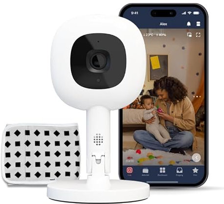 Nanit Pro Babyphone mit Kamera, Flex-Ständer & Atemband - Baby Kamera mit 1080p Video & Audio, Bewegungs-Alarm, Atmungsmonitor, WLAN, iOS/Android - Weiß