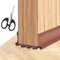 Alovez Boudin de porte 100 cm, joint de bas de porte avec balai de porte et ciseaux pour portes de 3,5 à 5,5 cm d'épaisseur et espace inférieur de 0,3 à 2 cm (marron)