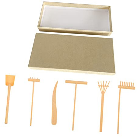 HAWILLOSCH 1 Jeu Ensemble Râteau à Sable Zen Râteau De Bac à Sable Ancien Râteau à Sable Kit Bac à Sable Kit De Râteaux De Jardin Zen Râteau à Sable Jardin Zen Décor De Table Yellow Plastique