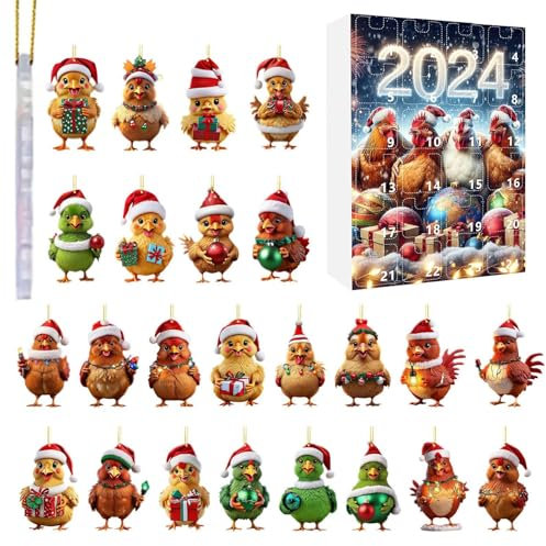 Adventskalender 2024 für Weihnachten, Adventskalender für Weihnachten | Countdown-Kalender 2024 Adventskalender Küken, niedliches Countdown-Werkzeug