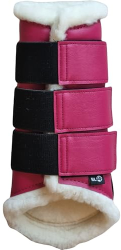 RL24 - Gamaschen Comfort – Dunkelrot – M | Pferdegamaschen mit weichem Teddyfutter & Klettverschlüssen – anatomisch geformt & stoßabsorbierend
