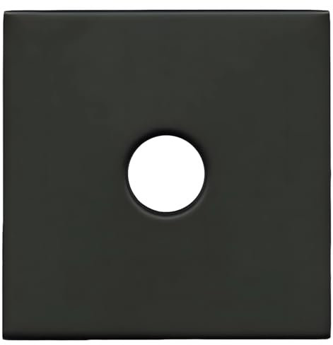 LUMINFLY Plaque de bride de bras de douche noire, rosace carrée de 3,5 mm pour tuyaux standard 1/2, en acier inoxydable, compatible avec le mobile, facile à installer