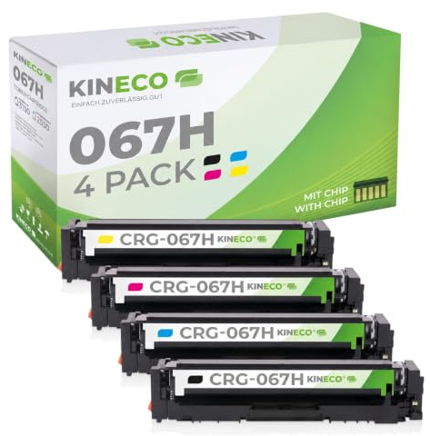 Kineco Toner Kompatibel für Canon i-Sensys LBP 630 / MF 650 Serie – Toner Set Schwarz + Cyan + Magenta + Gelb – Hohe Kapazität – 4er-Pack – Ersatz für Canon 067H