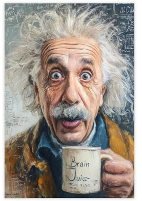 NKALFGH Einstein Kaffeetasse auf Leinwand, Poster, Wandkunstdruck, Bild, Gemälde, 30 x 45 cm