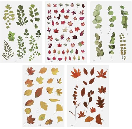 Mikikit Selbstgemacht Epoxidharz Füllmaterial 5 Stück Farbige Blumen Aufkleber Kunststoff Harzfüller Bastelset für Scrapbooking und Harz Dekoration