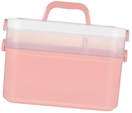MAGICLULU Portable Nail Tool Box with Easy-carrying Handle Sturdy Pp Material Storage Case for Manicure and Pedicure Accessories for Nail Polish and Art Supplies Or Going