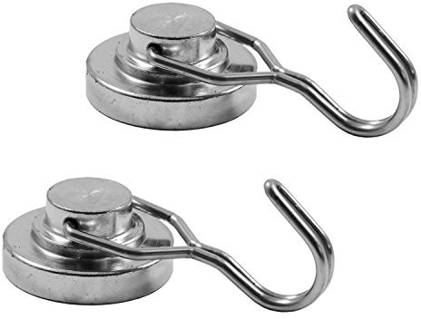 Magnetastico® | 2 X neodimio Flessibile Gancio magnetico 32 mm Ø | di forza 30 kg | ganci di gancio da cucina, bagno, accappatoio gancio gancio, Muro, Soffitto Gancio