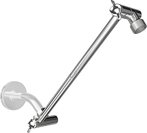 Coeur Designs 16” SHOWER EXTENSION ARM WITH HEAVY-DUTY LOCKING JOINT: Solid Brass; Height & Angle Adjusts for Any Rain or Handheld Showerhead; Rotating Nut for Easy Install; Holds All Showers Sizes!