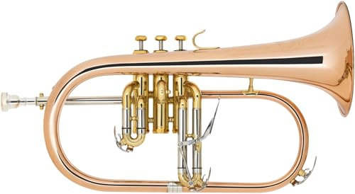 Lechgold FH-60G Flügelhorn - aus Phosphorbronze - Stimmung: Bb - Schallbecher-Ø: 152 mm - inkl. Leichtkoffer, Klier-Mundstück und Pflege-Zubehör - lackiert