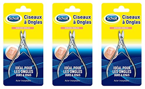 SCHOLL Lot de 3 Ciseaux à Ongles de pieds Coupe Nette et Précise 11 cm
