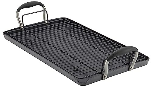 Anolon Advanced Home Harteloxierte Antihaft-Pfanne, Doppelbrenner, 25,4 x 45,7 cm, Onyx