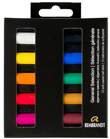 Rembrandt Professional Pastel Doux Set Sélection Générale de Couleurs | 10 Demi-Pastels