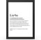 Urhome DIN A4 Kunstdruck Definition Liebe inkl. Rahmen - Worterklärung wie im Duden Lexikon als Wanddeko Spruch-Poster Deko Wandbild mit Spruch gerahmt für Wohnung Familie Geschenk