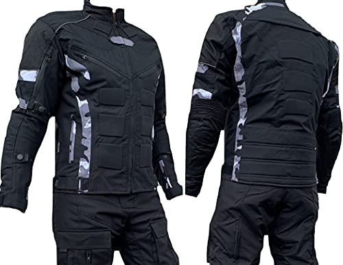 l&j Motorradjacke - Jacke mit herausnehmbaren Protektoren - Textil Motorrad Jacke Biker (l)
