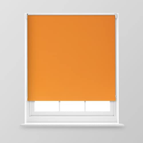A.Unique Home Premium Trimmable Thermal Blackout Roller Window Blind in a Variety of Colours and Sizes Ideal for any Room - 3FT- Orange - 90cm (W) x 170cm (L) | 35.4 (W) x 66.9 (L)