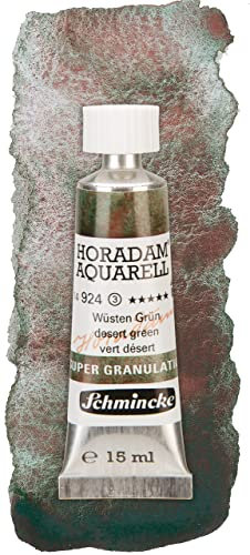 Schmincke – HORADAM® AQUARELL, Super Granulation, Wüsten Grün, 15 ml, sehr stark granulierende Farbtöne, feinste, supergranulierende Aquarellfarben