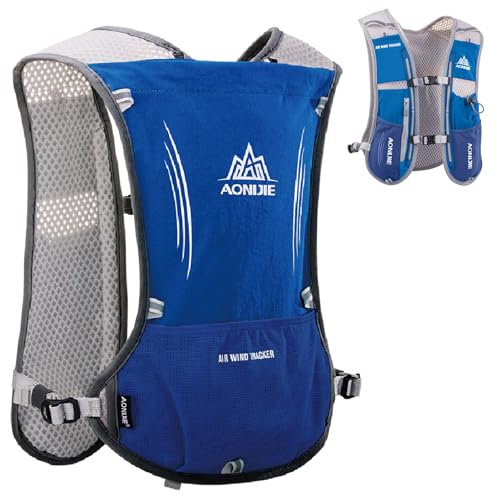 Azarxis Sac à Dos Hydratation 5L Gilet d'Hydratation Sac Trail Léger pour Homme Femme Marathoner Cyclisme Randonnée Escalade (Bleu)