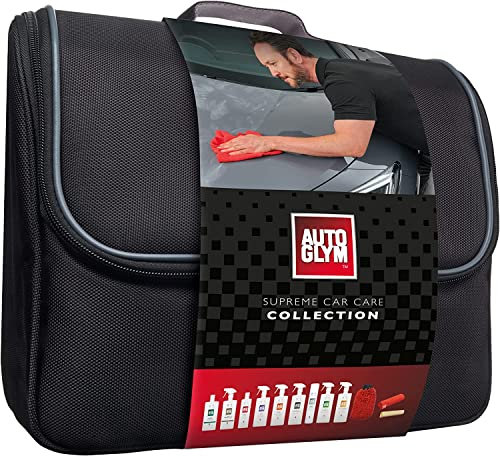 Autoglym Supreme Car Care Collection, 12pc Car Cleaning Kit, Car Cleaning Gift Set, Black