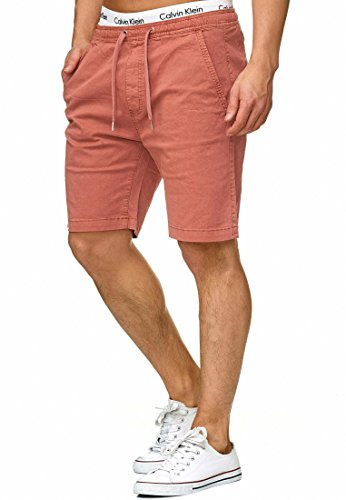 Indicode Herren Kelowna Chino Shorts mit 4 Taschen aus 98% Baumwolle | Bermuda Sommershorts für Männer Mecca Orange, XL