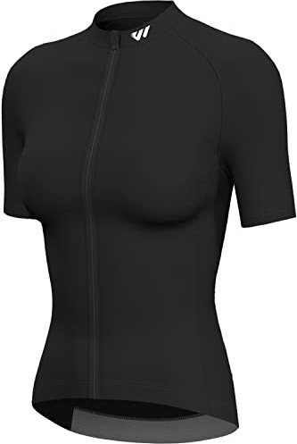 Lo.gas Radtrikot Damen Kurzarm,Fahrradtrikot Rennrad Trikot Atmungsaktiv Frauen Fahrrad Shirt Sommer Fahrradjacke Radfahren Top Mit 3 Taschen M Schwarz