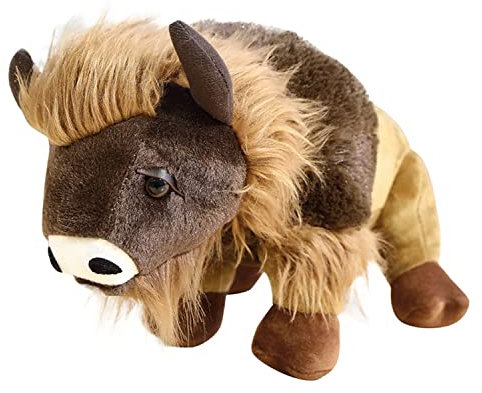 Sarah Duke Yak Stofftier Plüschtier, Kühe Kuscheltier Plüschtier, Cartoon Plüsch Puppe Kissen Schottische Hochlandkuh, Dekoration Ornament (35cm)