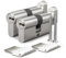 Bwintech 2 piezas alike 30T/30 mm núcleo de latón europeo con llave, 60 mm cerradura núcleo de latón con 10 teclas de latón horizontales, anti recogida, anti colisión, acabado de níquel satinado