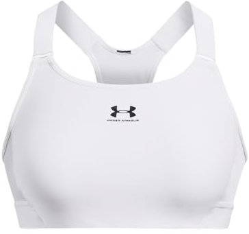 Under Armour Sujetador Deportivo Alto UA HG para Mujer, Blanco/Gris Azabache, L
