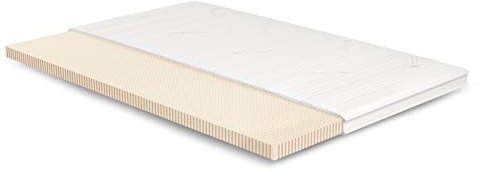 Meisterschlaf Latex Topper 140x210 cm – 7 cm hoch – 20% Naturlatex RG 65 – mittelweich – Oeko-TEX® Standard 100 – Tencel™ Lyocell 3D Doppeltuch-Bezug waschbar – Made in Germany