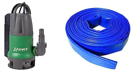RIBILAND - Pompe à eau immergé automatique ditevide cave & Silverline 633827 Tuyau de refoulement 10 m x 25 mm