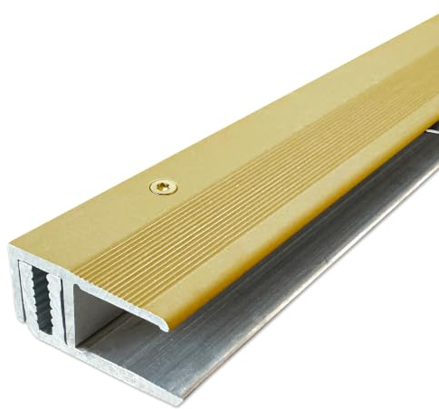 ufitec Profilsystem für Parkett- und Laminatböden - für Belagshöhen von 7-16 mm - viele Farben lieferbar (Abschlussprofil | 100 cm lang, Gold)
