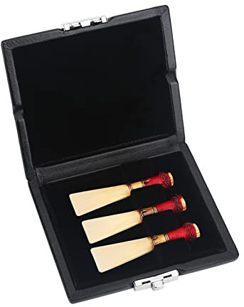 PU-Lederbezug, Schwarze Fagottrohr-Behälterbox, Etui mit Schlitzen für 3 Stück Rohrblätter