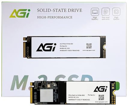 AGI AI298 512 Go M.2 PCIe Gen3x4 NVMe 2280 SSD, 3D NAND, DRAM Cache, Read Speed up to 2200MB/s, Compatible with Laptop and Desktop Computer (PC)
