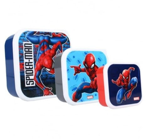 My sweety pop - Juego de 3 cajas de merienda - Caja de almuerzo - Spiderman - Guardería - Guardería - Escuela - Vacaciones - Comida - 11,5 cm - Ideal para niños - Idea de regalo, 200-4741
