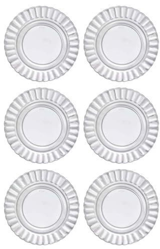Tradineur - Pack de 6 Platos Llanos - Modelo París - Ø 26 cm - Vidrio - Apto para lavavajillas y microondas - Ideal para el hogar, Cocina y hostelería