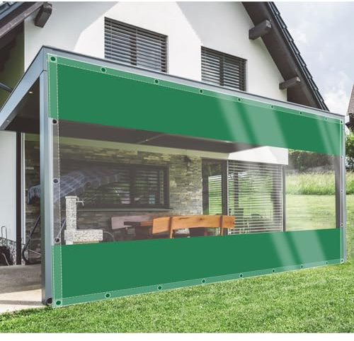 CAQXAQP Plane Transparent mit ösen 2,1mx2,8m Abdeckplane Wasserdicht Gartenmobel,0.5mm Regenplane Terrasse Seitenplanen pavillon für Zeltplane Carport Balkon Regenschutz