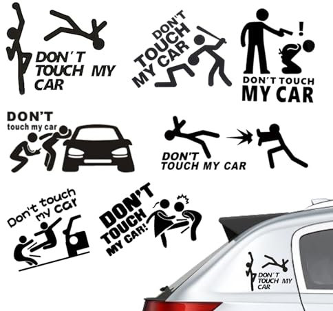 Don't Touch My Car Aufkleber, Autoaufkleber, Stoßstangen-Aufkleber, PVC, wasserdicht, Don't Touch My Car-Warnaufkleber für Auto, LKW, Fenster, Laptop