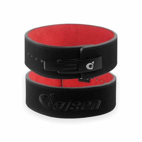 Daisen - Cinturón de levantamiento de pesas, 10 mm de grosor, soporte lumbar de cuero para la espalda, hebilla de palanca, equipo de entrenamiento de fuerza, culturismo, peso muerto, sentadillas,