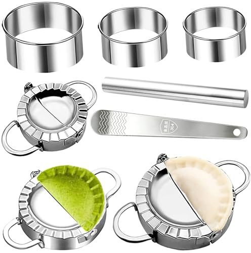 Stampo per Ravioli,8 Pezzi Ravioli Dumpling Maker Acciaio Inossidabile Set,Stampi per Gnocchi,Attrezzo Accessorio per Ravioli Dumpling