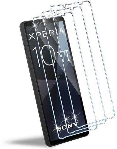 HidWee Schutzfolie Kompatibel mit Sony Xperia 10 VI 5G für Panzerglas 6.1 Inch, 3 Stück 9H Härte Schutzglas, Anti-Kratzen Displayschutzfolie, Anti-Bläschen Panzer Schutz Glas, HD Clear Displayschutz