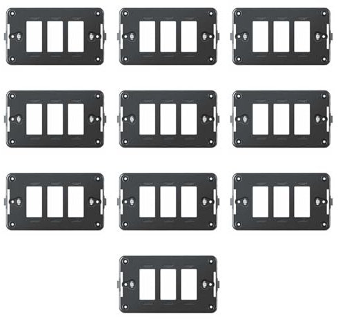 CONFEZIONE DA 10 SUPPORTI A 3 MODULI, PER CASSETTA SCATOLA 503, PER PLACCA A 3 POSTI, COMPATIBILE CON BTICINO MAGIC, SERIE TONDO', SERIE CIVILE, MASCHERINA