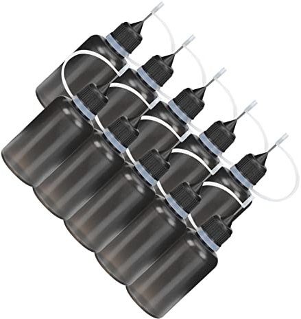 Lurrose 20 Stück Ölflasche Maschinenöltopf Shampoo-Flaschen Ölflasche mit Stahlspitze Praktische Ölflasche Nadelöler Spender für Ölflaschen Flasche Motoröl Öl-Squeeze-Flaschen Sport Black