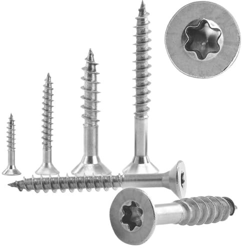 200 Stück Spanplattenschrauben 5x40 TORX (TX) Edelstahl A2 Teilgewinde Universalschrauben Edelstahlschrauben WIBTEC®