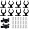 Sockelleisten Clips, 10 Stück Küchensockel Befestigung, Sockelleiste Küche mit 30 Schrauben, Sockelblende Küche, Küchen Sockelblende für 32-42mm Küchenfüße, Schwarz