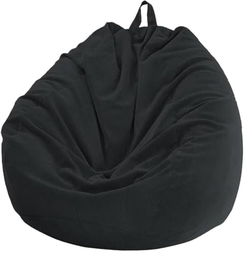 Highdi Sitzsack für Kinder, Schwarz Klein Sitzsack (Keine Füllung), Abnehmbarer Sitzsäcke, Für den Innen- oder Außenbereich Lazy Gaming Bean Bag Chair(70 x 80 cm)
