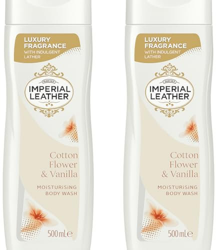Imperial Leather Body Wash Cotton Flower & Vanilla 500ml – Pack of 2 | Luxury Moisturising Shower Gel for Women | Long-Lasting Fragrance & Rich Lather | Bulk Buy Body Cleanser